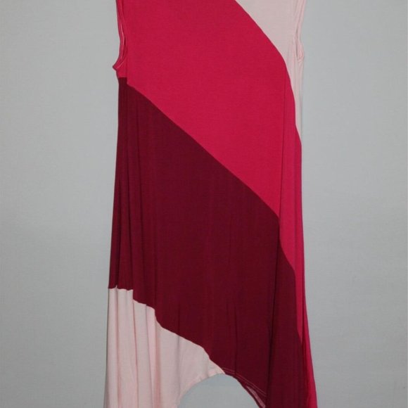 Lane Bryant Colorblock Trapeze Dress Pink Shark Bite Hem Plus Size 14/16 HW8547 - Picture 4 of 6